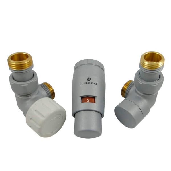Комплект Schlosser трехосевой левый GZ1/2xM22x1,5 с головкой Мини M30x1,5, Ral