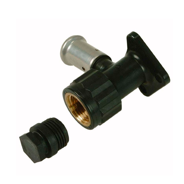 Водорозетка ВР c черной заглушкой BP04 1/2", ПВДФ пресс, 20x1/2" (56 мм), HENCO